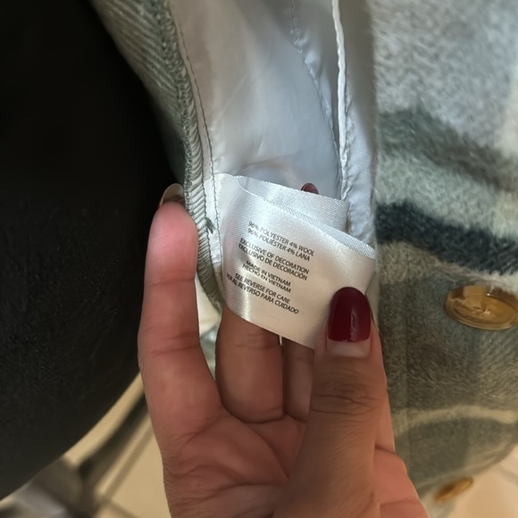 Banana Republic Sage Green and white plaid size S coat!! - Picture 9 of 10